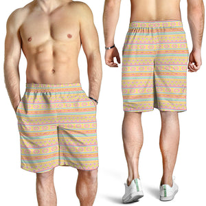 Pastel Aztec Tribal Pattern Print Men's Shorts