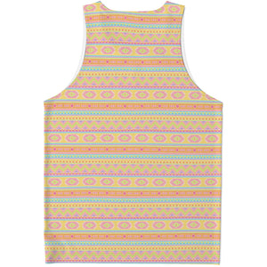 Pastel Aztec Tribal Pattern Print Men's Tank Top