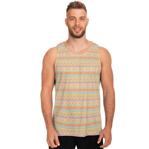 Pastel Aztec Tribal Pattern Print Men's Tank Top