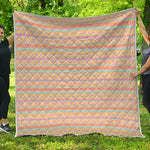 Pastel Aztec Tribal Pattern Print Quilt