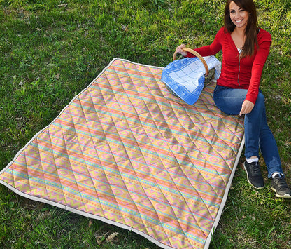 Pastel Aztec Tribal Pattern Print Quilt