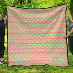 Pastel Aztec Tribal Pattern Print Quilt