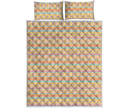 Pastel Aztec Tribal Pattern Print Quilt Bed Set