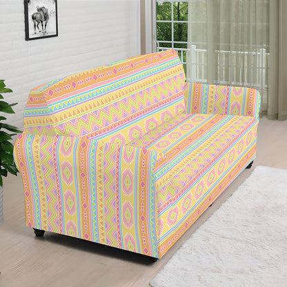 Pastel Aztec Tribal Pattern Print Sofa Cover