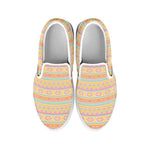 Pastel Aztec Tribal Pattern Print White Slip On Shoes