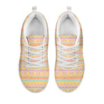 Pastel Aztec Tribal Pattern Print White Sneakers