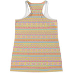 Pastel Aztec Tribal Pattern Print Women's Racerback Tank Top
