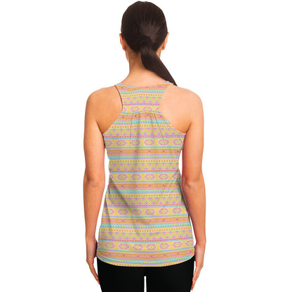 Pastel Aztec Tribal Pattern Print Women's Racerback Tank Top