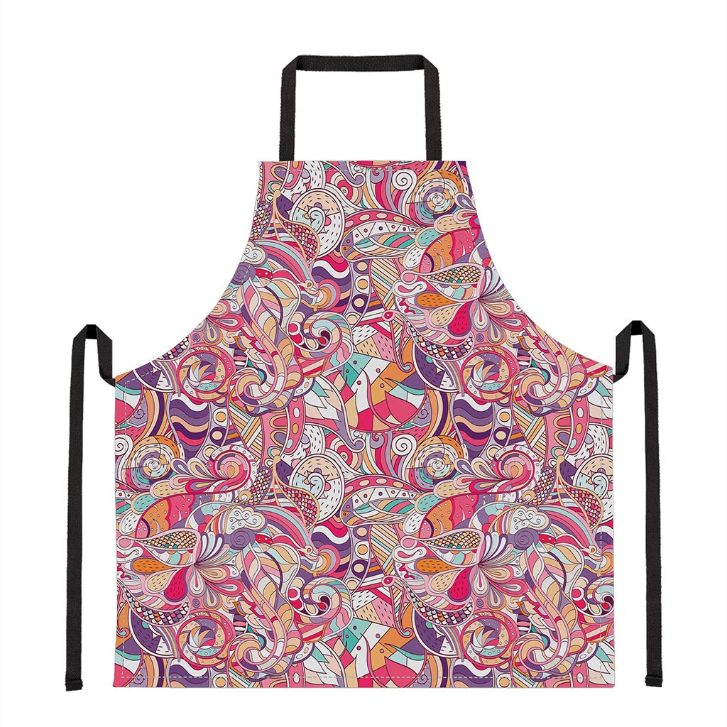 Pastel Bohemian Floral Pattern Print Apron