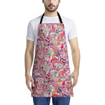 Pastel Bohemian Floral Pattern Print Apron