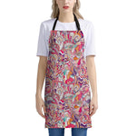 Pastel Bohemian Floral Pattern Print Apron