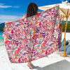 Pastel Bohemian Floral Pattern Print Beach Sarong Wrap