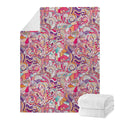 Pastel Bohemian Floral Pattern Print Blanket