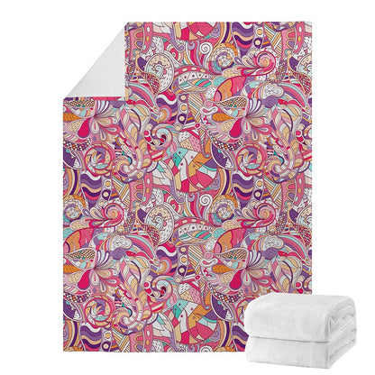Pastel Bohemian Floral Pattern Print Blanket