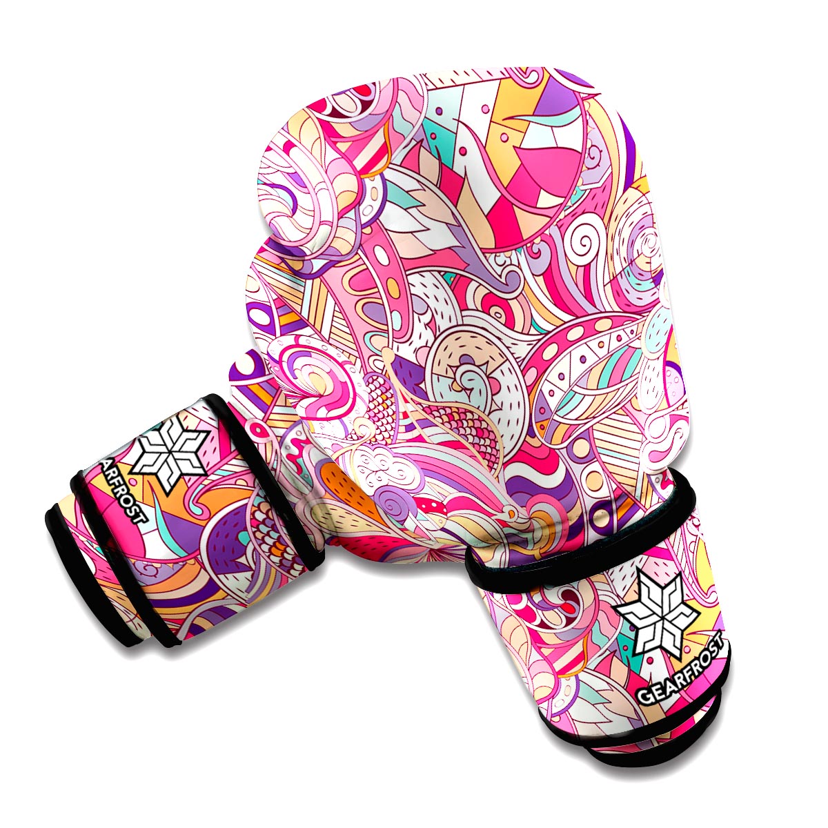 Pastel Bohemian Floral Pattern Print Boxing Gloves