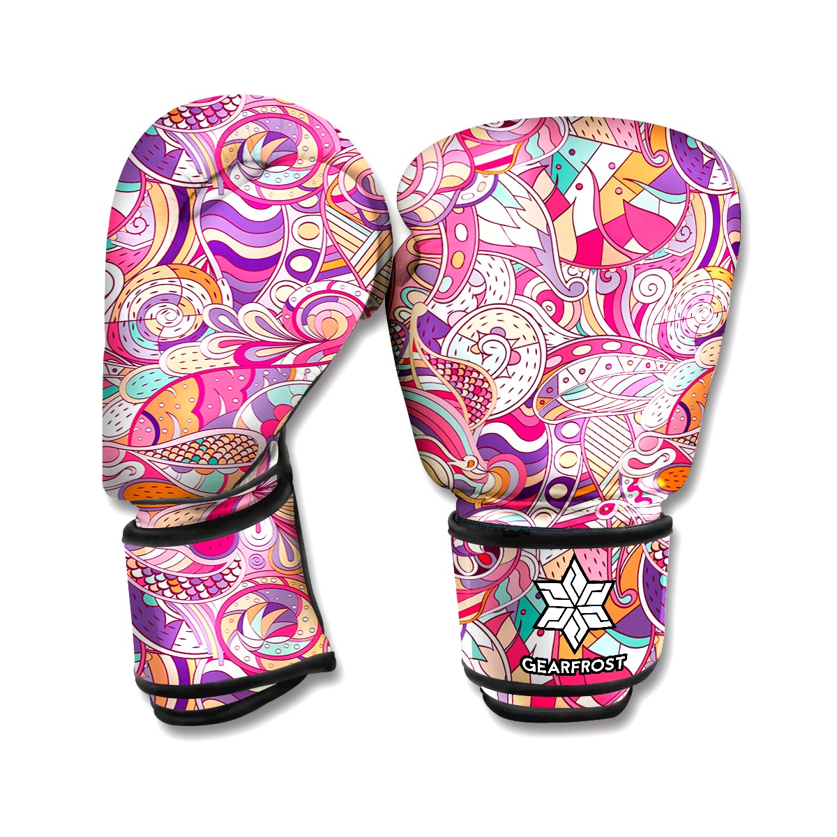 Pastel Bohemian Floral Pattern Print Boxing Gloves