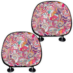 Pastel Bohemian Floral Pattern Print Car Headrest Covers