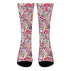 Pastel Bohemian Floral Pattern Print Crew Socks