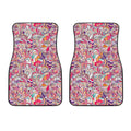 Pastel Bohemian Floral Pattern Print Front Car Floor Mats