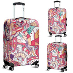 Pastel Bohemian Floral Pattern Print Luggage Cover GearFrost
