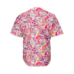 Pastel Bohemian Floral Pattern Print Men's Baseball Jersey