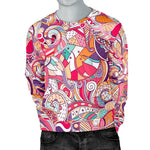 Pastel Bohemian Floral Pattern Print Men's Crewneck Sweatshirt GearFrost