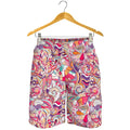 Pastel Bohemian Floral Pattern Print Men's Shorts