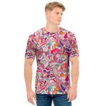 Pastel Bohemian Floral Pattern Print Men's T-Shirt
