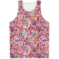 Pastel Bohemian Floral Pattern Print Men's Tank Top