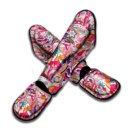Pastel Bohemian Floral Pattern Print Muay Thai Shin Guard
