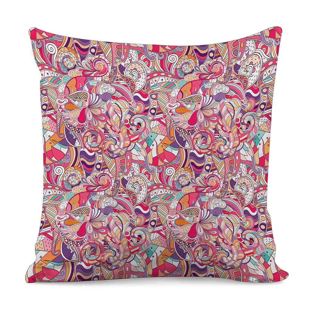Pastel Bohemian Floral Pattern Print Pillow Cover