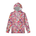 Pastel Bohemian Floral Pattern Print Pullover Hoodie