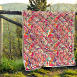 Pastel Bohemian Floral Pattern Print Quilt