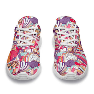 Pastel Bohemian Floral Pattern Print Sport Shoes GearFrost