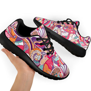 Pastel Bohemian Floral Pattern Print Sport Shoes GearFrost