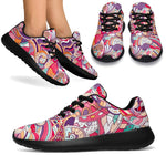 Pastel Bohemian Floral Pattern Print Sport Shoes GearFrost