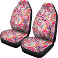Pastel Bohemian Floral Pattern Print Universal Fit Car Seat Covers