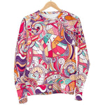 Pastel Bohemian Floral Pattern Print Women's Crewneck Sweatshirt GearFrost