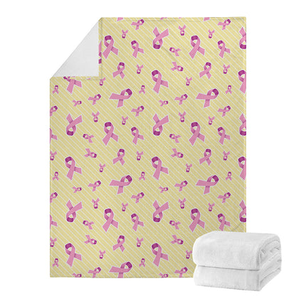 Pastel Breast Cancer Awareness Print Blanket