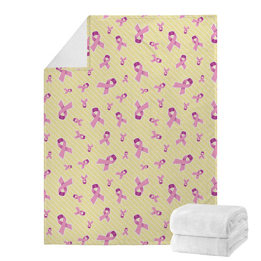 Pastel Breast Cancer Awareness Print Blanket