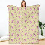 Pastel Breast Cancer Awareness Print Blanket
