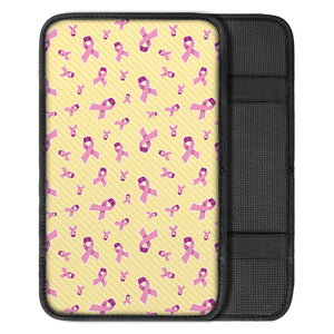 Pastel Breast Cancer Awareness Print Car Center Console Cover