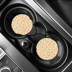Pastel Breast Cancer Awareness Print Car Coasters