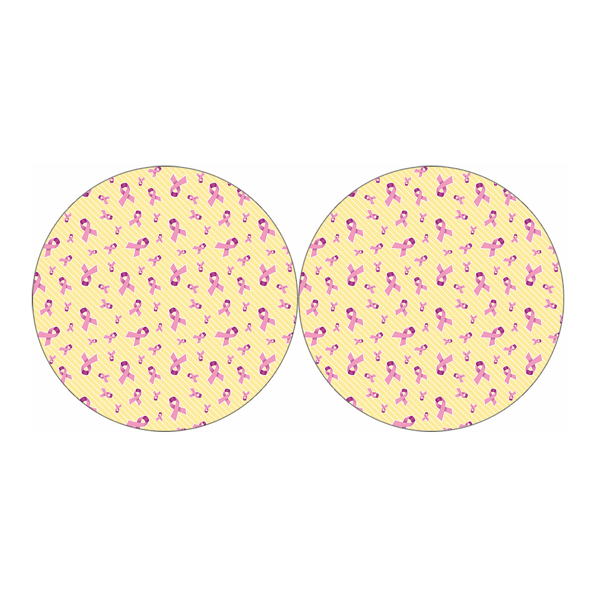 Pastel Breast Cancer Awareness Print Car Coasters