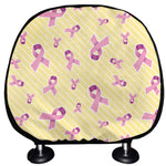 Pastel Breast Cancer Awareness Print Car Headrest Covers