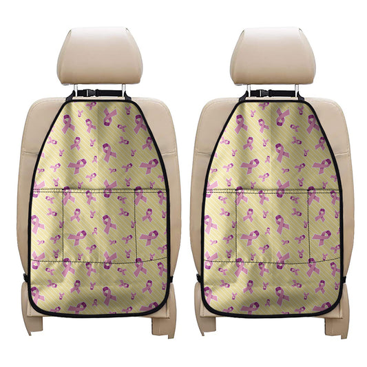 Pastel Breast Cancer Awareness Print Car Seat Organizers