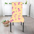 Pastel Breast Cancer Awareness Print Dining Chair Slipcover
