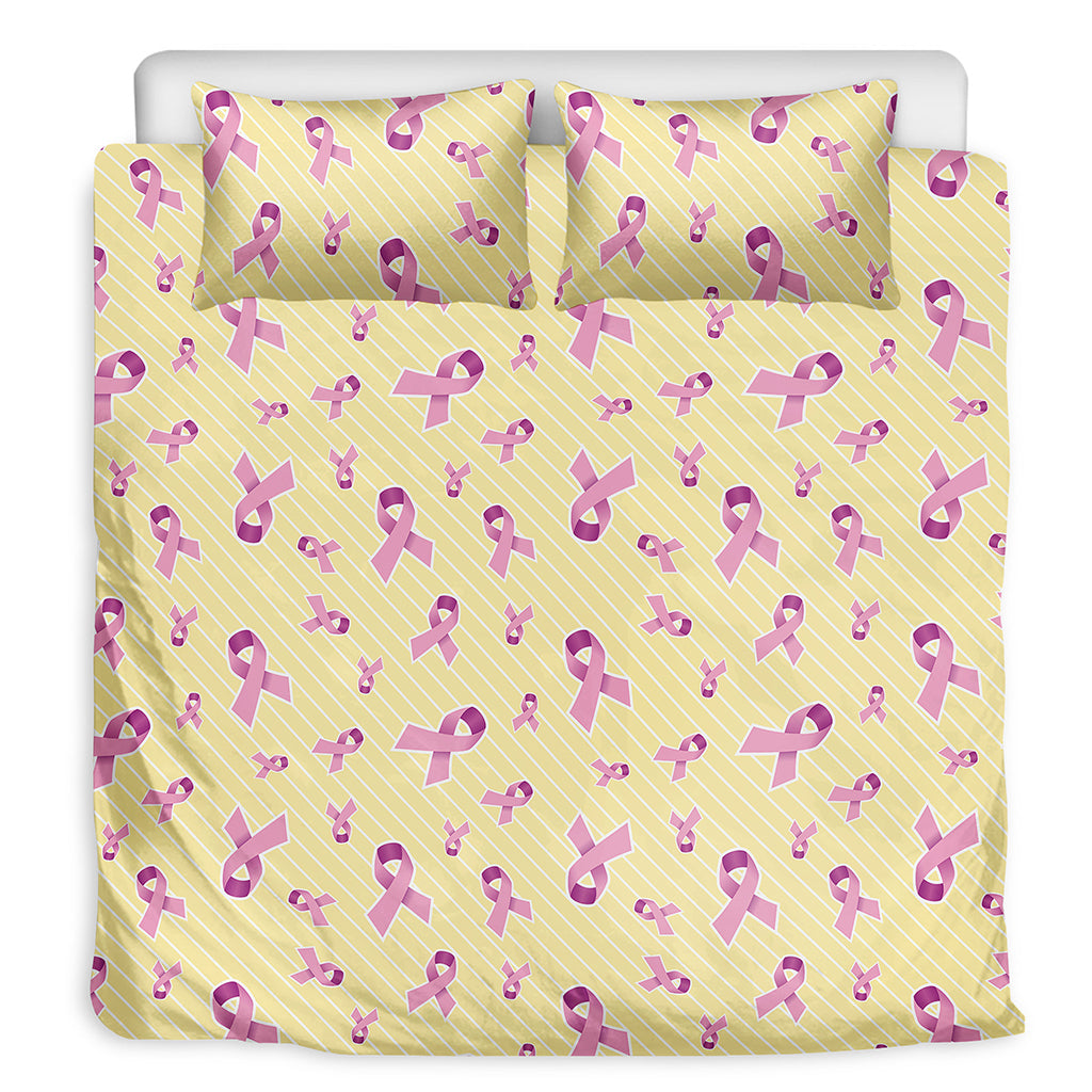 Pastel Breast Cancer Awareness Print Duvet Cover Bedding Set