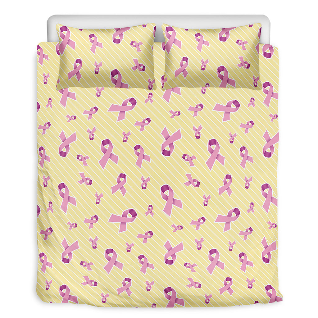Pastel Breast Cancer Awareness Print Duvet Cover Bedding Set