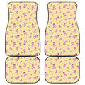 Pastel Breast Cancer Awareness Print Front and Back Car Floor Mats